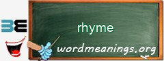 WordMeaning blackboard for rhyme